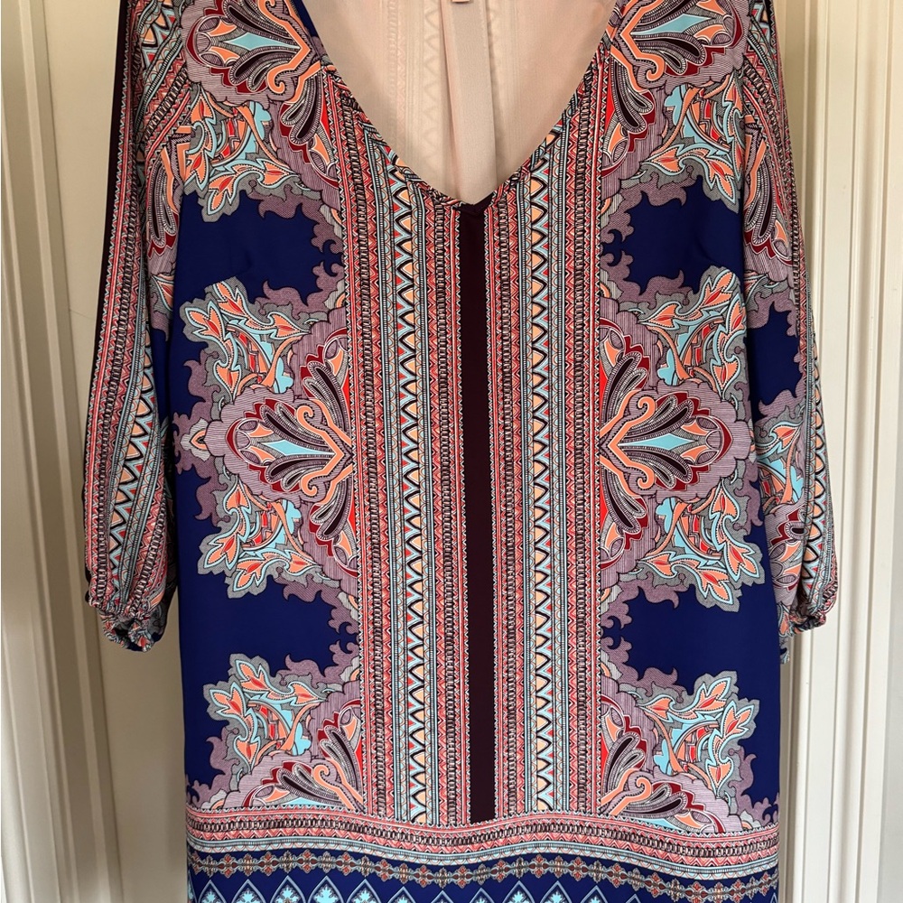 Elegant Multicolor Patterned Women's Dress